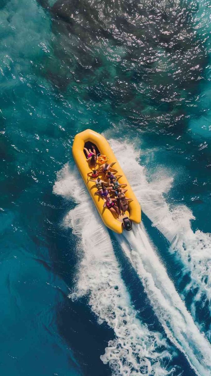 Banana Boat, Jet Ski & Parasailing; Uluwatu Temple and Kecak Fire Dance.